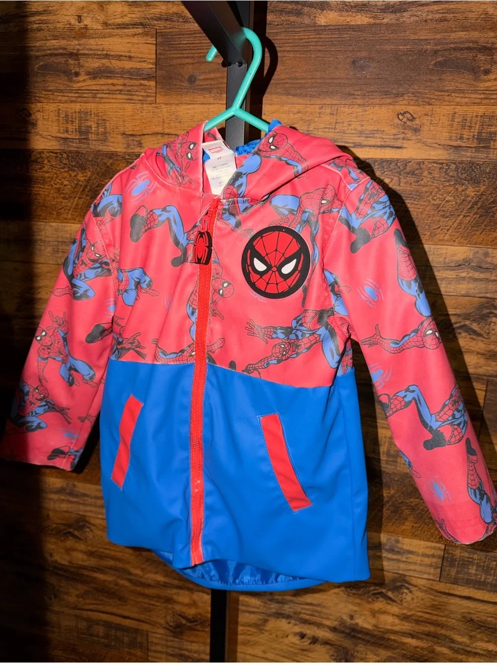 Marvel Spider-Man Pink & Blue Hooded Costume Jacket